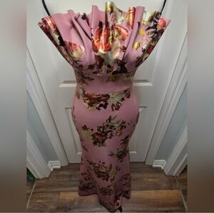 Floral Ruffle Fit & Flare Strapless Dress Absolutely Breathtaking